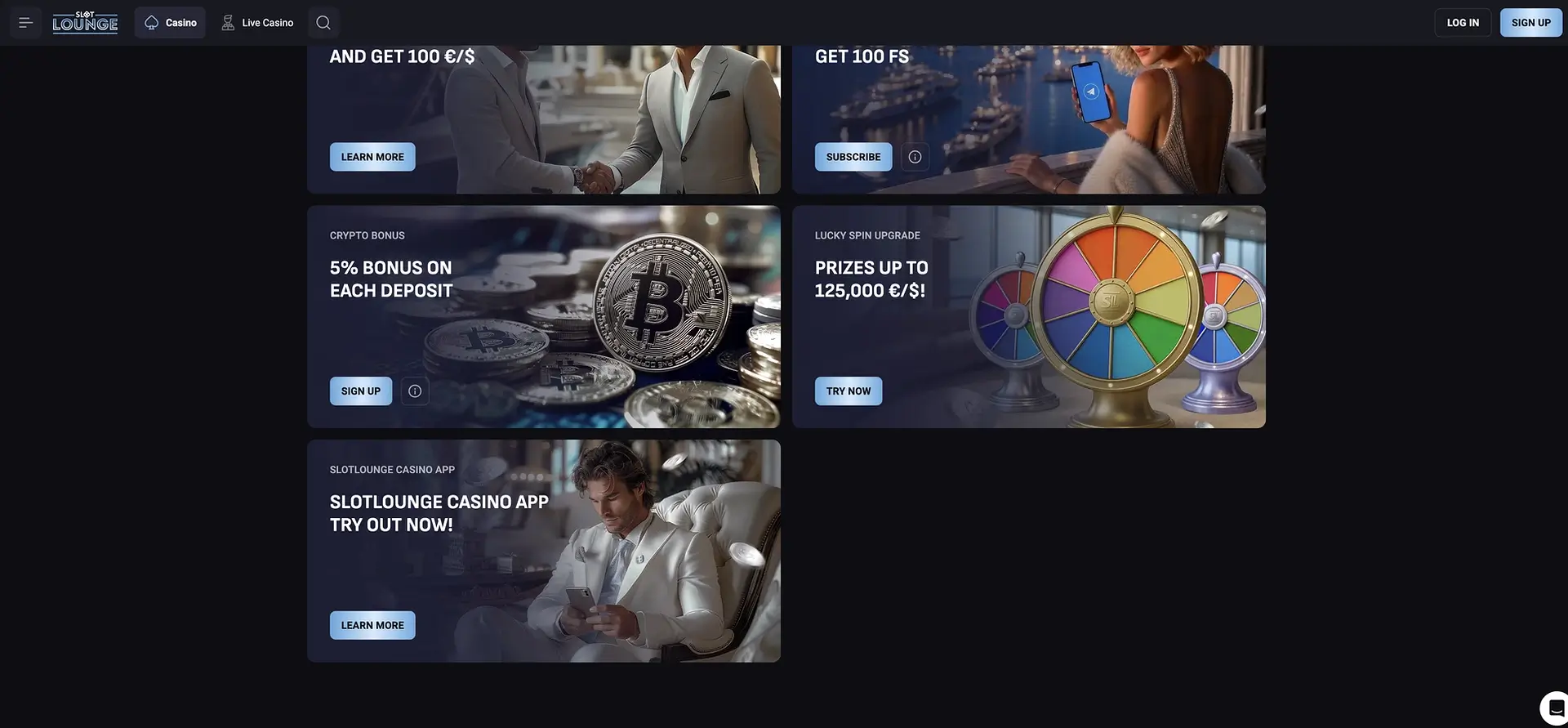Slotlounge app and crypto offers